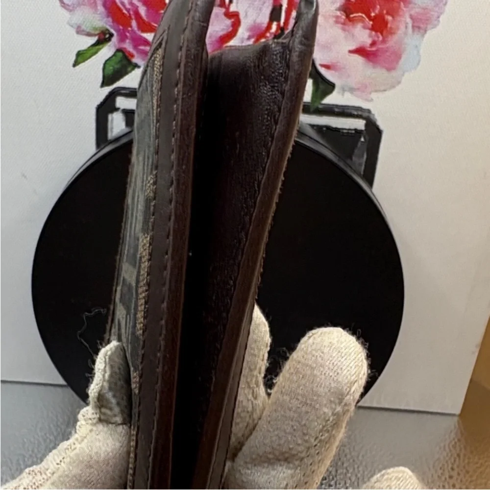 Fendi Black and Brown FF Logo Wallet